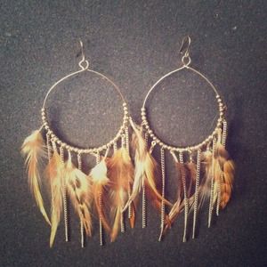 Feathers & Fringe Hoop Earrings