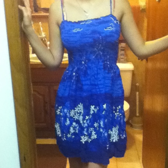 Blue floral dress