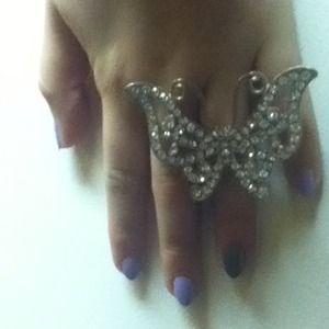 Diamond butterfly ring