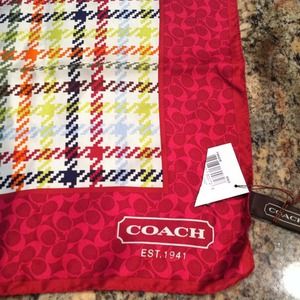 COACH 100% authentic silky scarf - gorgeous colors