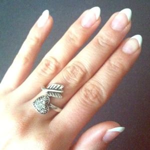 Heart & Arrow Silver Ring