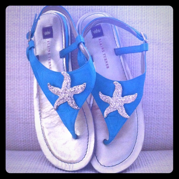 Authentic Elaine Turner Starfish Sandal in Teal