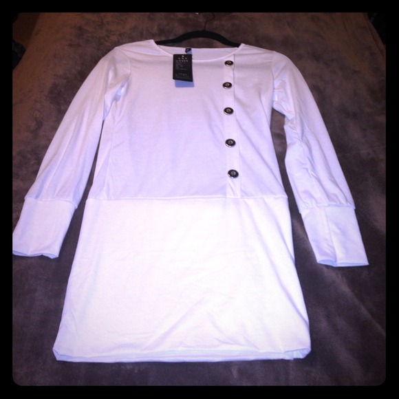 New White cotton dress.