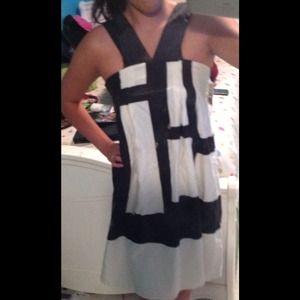 Zara black and white dress
