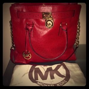 SOLD!!! Michael Kors Ostrich Hamilton Chain Tote