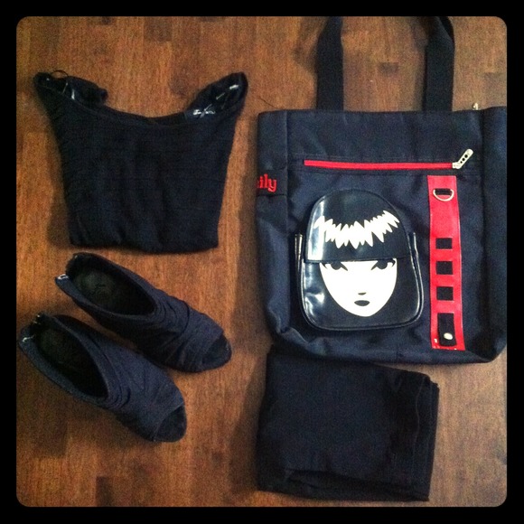 Emily The Strange Red&Black Book Bag
