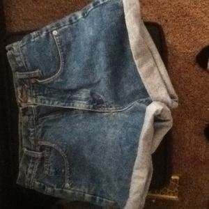 High Waisted Stone Washed Shorts
