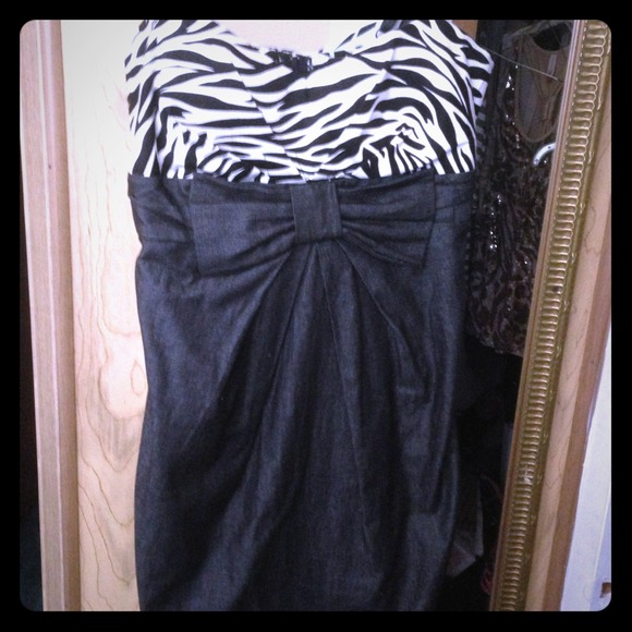 Cute denim and zebra sun dress