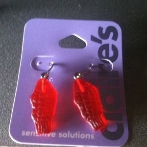Red fish earrings
