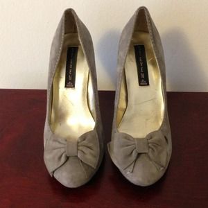 Steven Suede Pumps with Bow