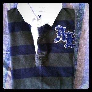 American Eagle L Sleeve Rugby Stripe Shirt