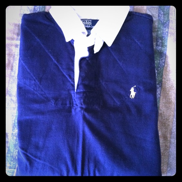 Ralph Lauren Tops - Ralph Lauren Blue Rugby Shirt