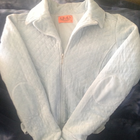 Baby blue quilted velour Juicy Couture blazer S