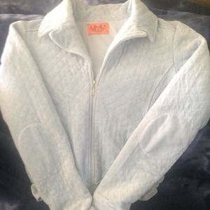 Baby blue quilted velour Juicy Couture blazer S