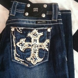 Gold Miss Me's ( worn once)