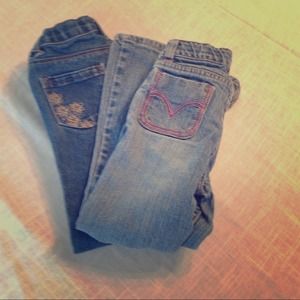 SOLD--2 Pair of Girls 4T Jeans, bundle Stacy.
