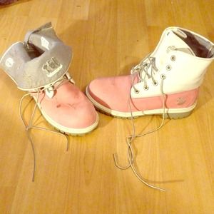 RESERVED Pink and Gray Flip Down Tim's