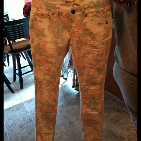 White floral skinny jeans - Picture 1 of 1