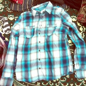 Blue plaid shirt