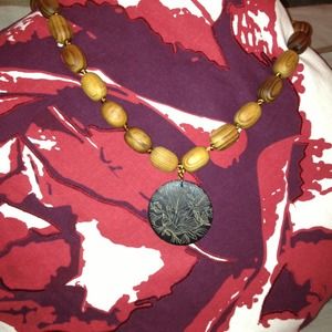 Hand made wood necklace