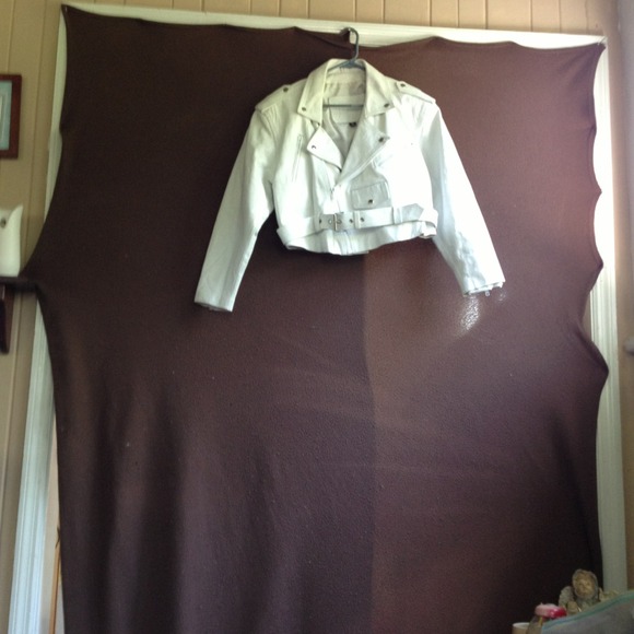 A leather white jacket