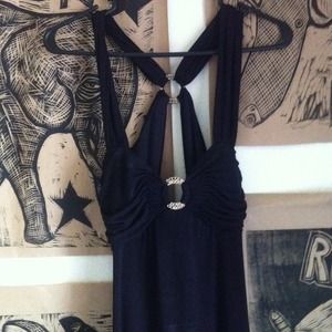 Long backless evening gown