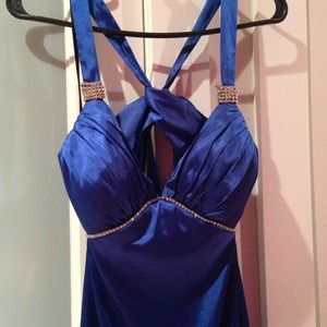 Nightway electric blue gown