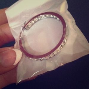 Silver Cubic Zirconia Hoops