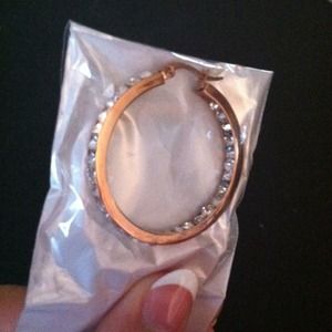Rose Gold Cubic Zirconia Hoops