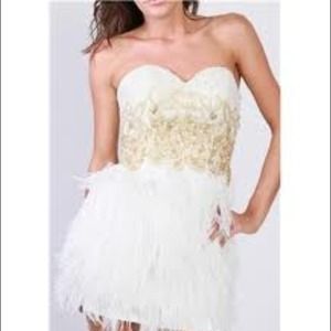 Sherri Hill, feather dress.