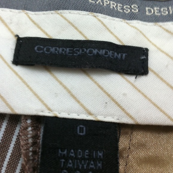 Express Studio Beige & Light Blue stripe pants - Picture 3 of 4