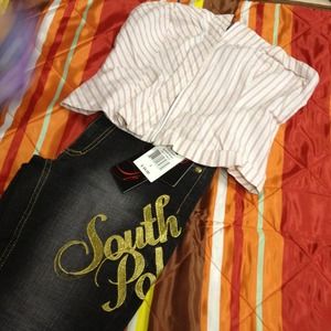 South Pole jeans and strapless tube top