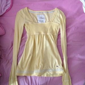 Yellow Long Sleeve Hollister Shirt