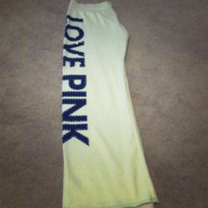 White NWT Victoria Secrets Love Pink sweatpants--L