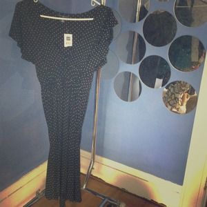 Gap black and white polka dot dress