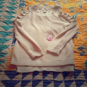 Cut out "cold shoulder" sweater