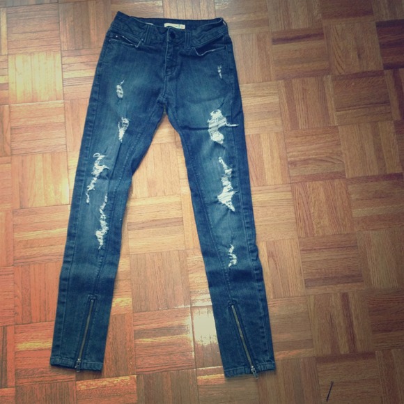 Urban Outfitters black distressed denim