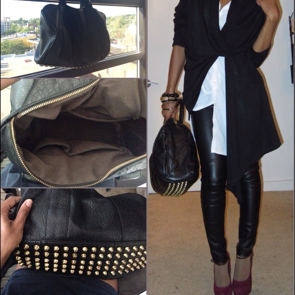 Bags - Black Studded focco bag . Trendy 😊 make offer Bags - Black Studded focco bag . Trendy 😊 make offer