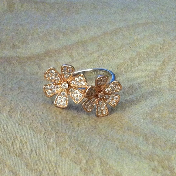 Sterling Silver CZ Flower Ring