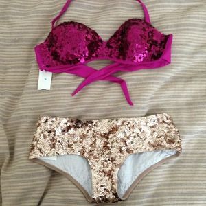 Free people sequin bikini swim
