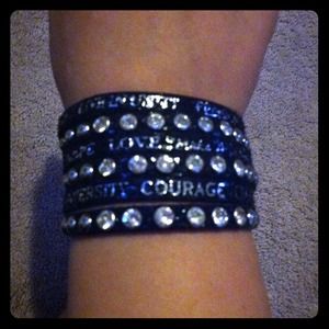 Black studs/rhinestone goodworks cuff bracelet