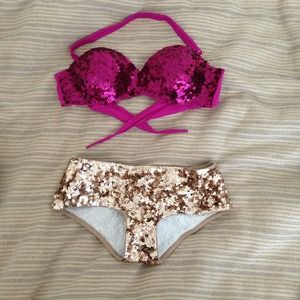 Free people sequin bikini swim
