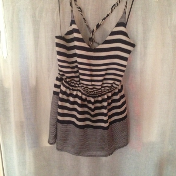 Navy blue stripe shirt
