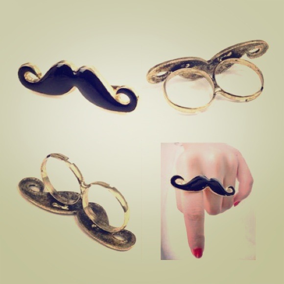Mustache Double Ring - Brand New