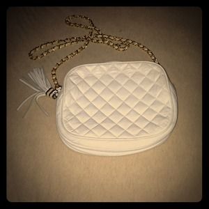 White Quilted Small Crossbody