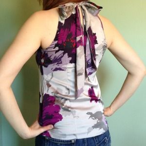 Ann Taylor silk floral halter top