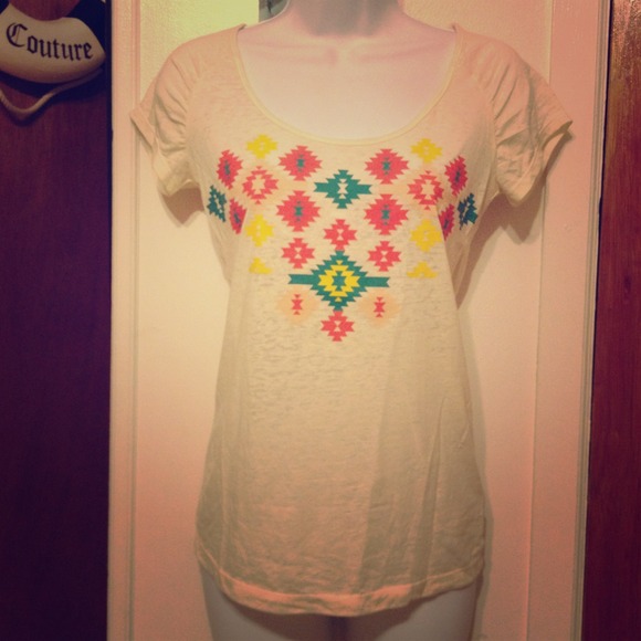 Tribal Print Burnout Tee