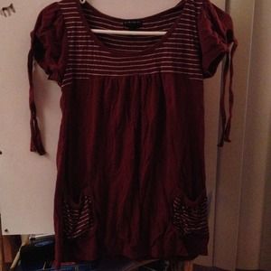 Striped Maroon Top
