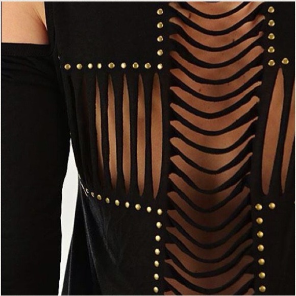 Cold Shoulder Black Cross Tunic // Dress ~ NWT - Picture 4 of 4