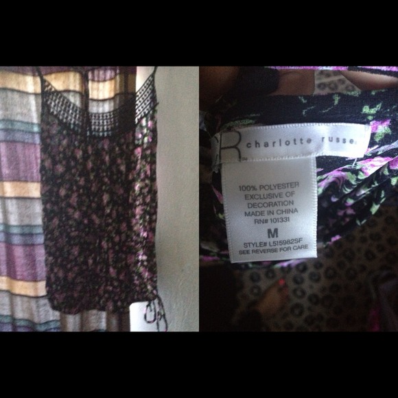 Flower black and purple top